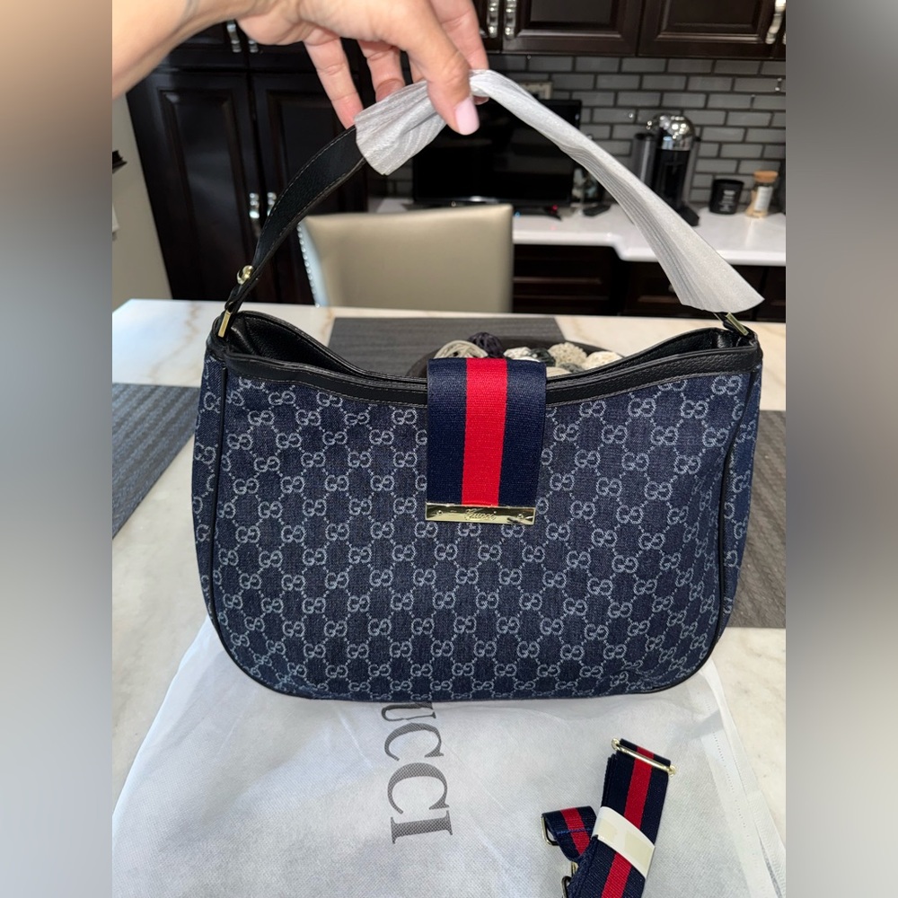 Gucci Web hobo canvas bag